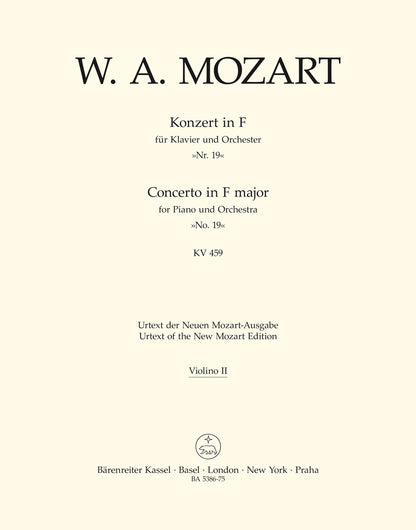Concerto For Piano And Orchestra No. 19 In F Major K. 459