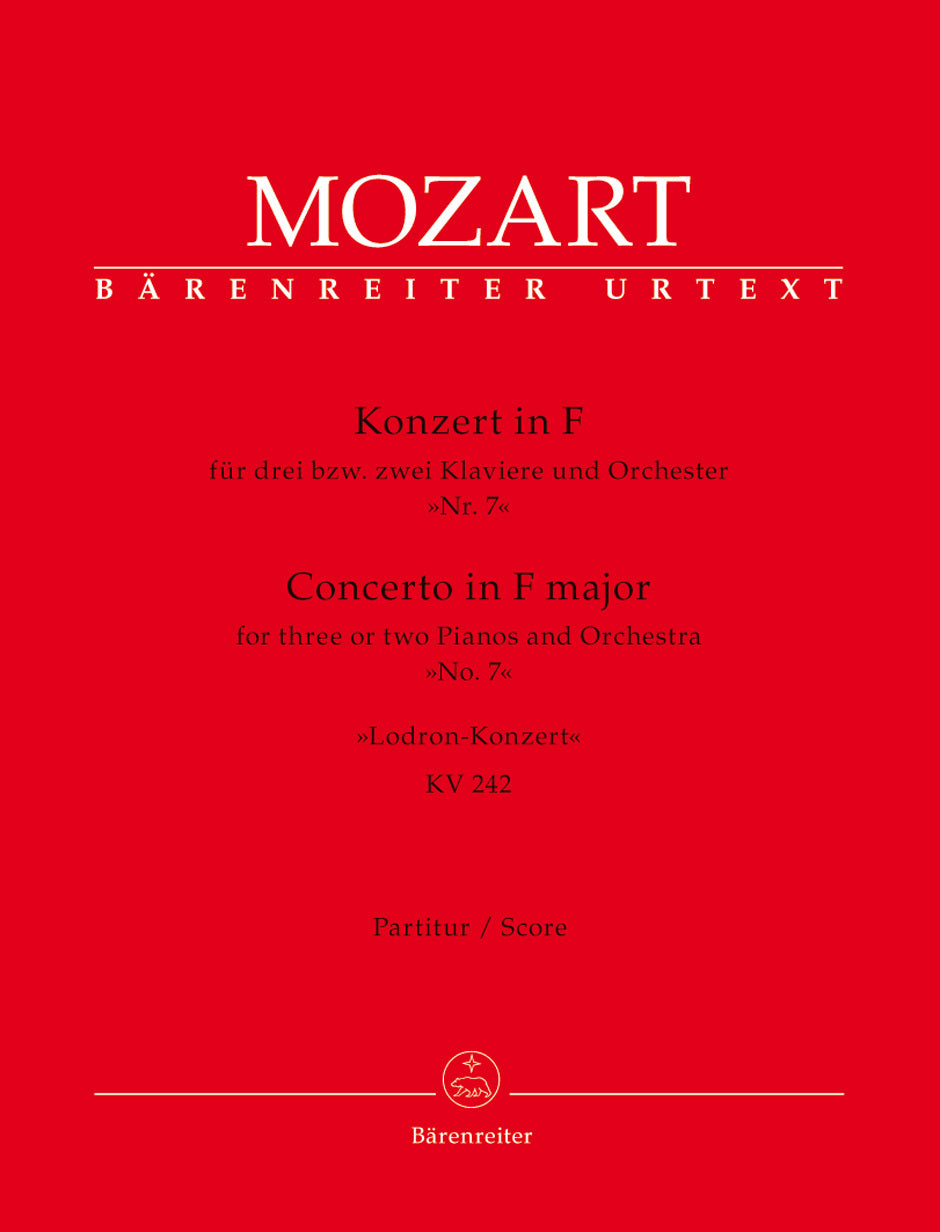 Concerto For Three Or Two Pianos And Orchestra No. 7 In F Major K. 242 "Lodron Concerto"
