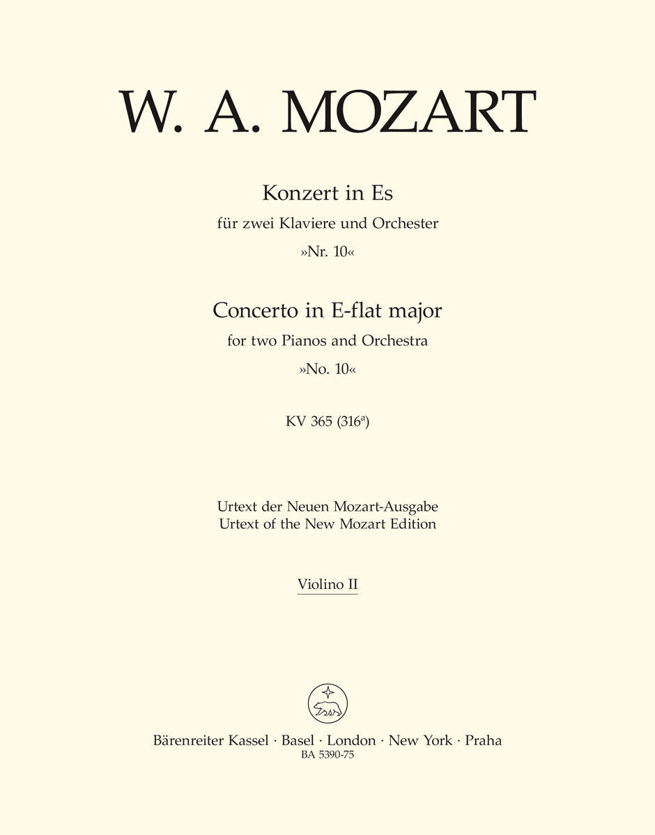 Concerto For Two Pianos No. 10 In E-Flat Major K. 365 (316A)