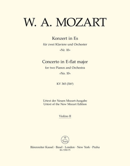 Concerto For Two Pianos No. 10 In E-Flat Major K. 365 (316A)