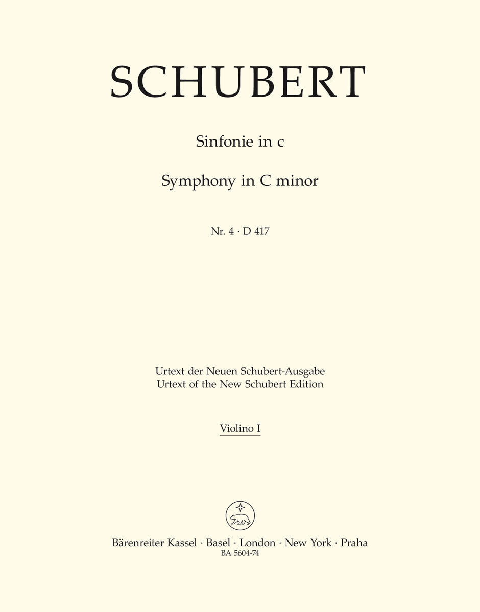 Symphony No 4 in C D417 Violin Sheet Music