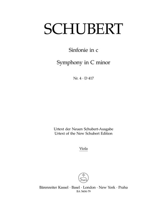 Symphony No 4 in C D417 Cello Sheet Music