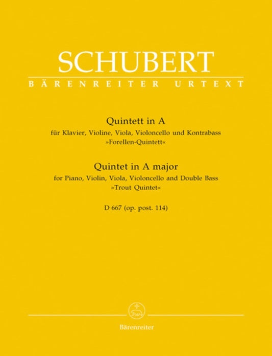 Trout Quintet Op 114 Piano Violin Viola Vc Double Bass D667 Urte Book