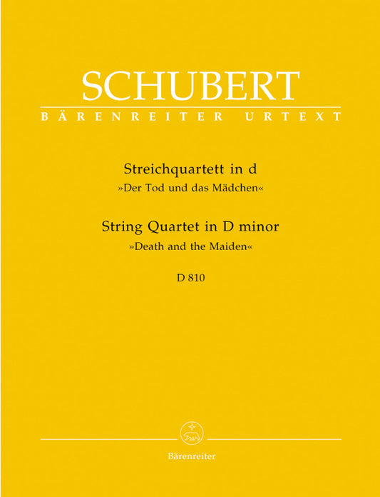 Schubert String Quartet D Minor D 810 Parts Edition Urtext New Schubert Edition