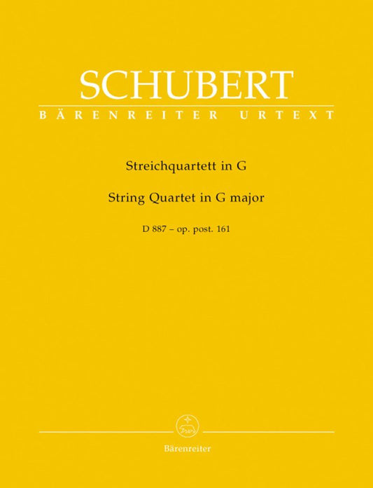 String Quartet G Op 161 Post D887 Parts by Franz Schubert, Barenreiter Urtext Edition