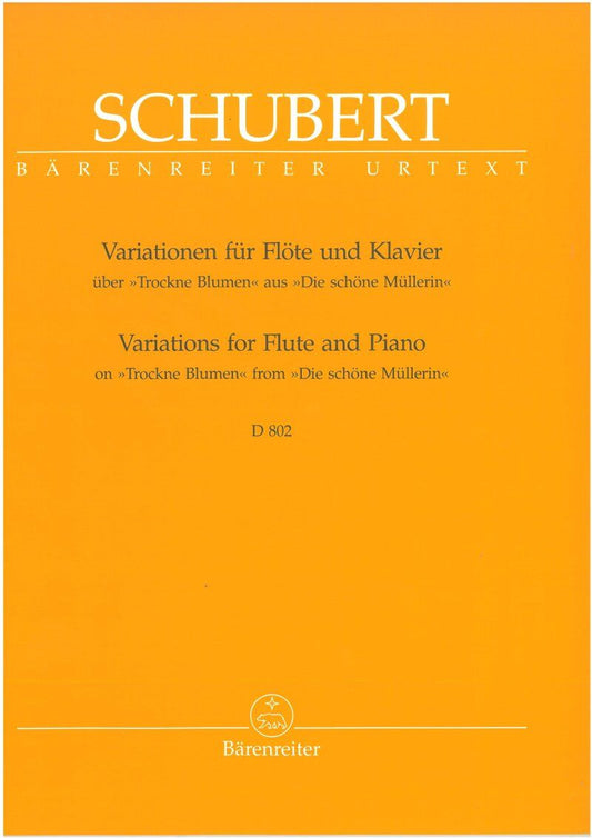 Schubert Variations Op 160 D 802 for Flute and Piano Trockne Blumen