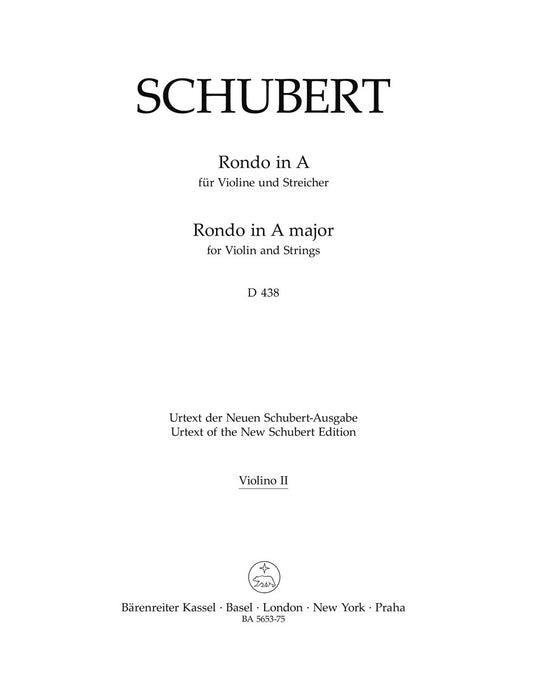 Rondo For Violin And Strings In A Major D 438
