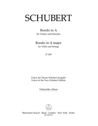 Rondo For Violin And Strings In A Major D 438