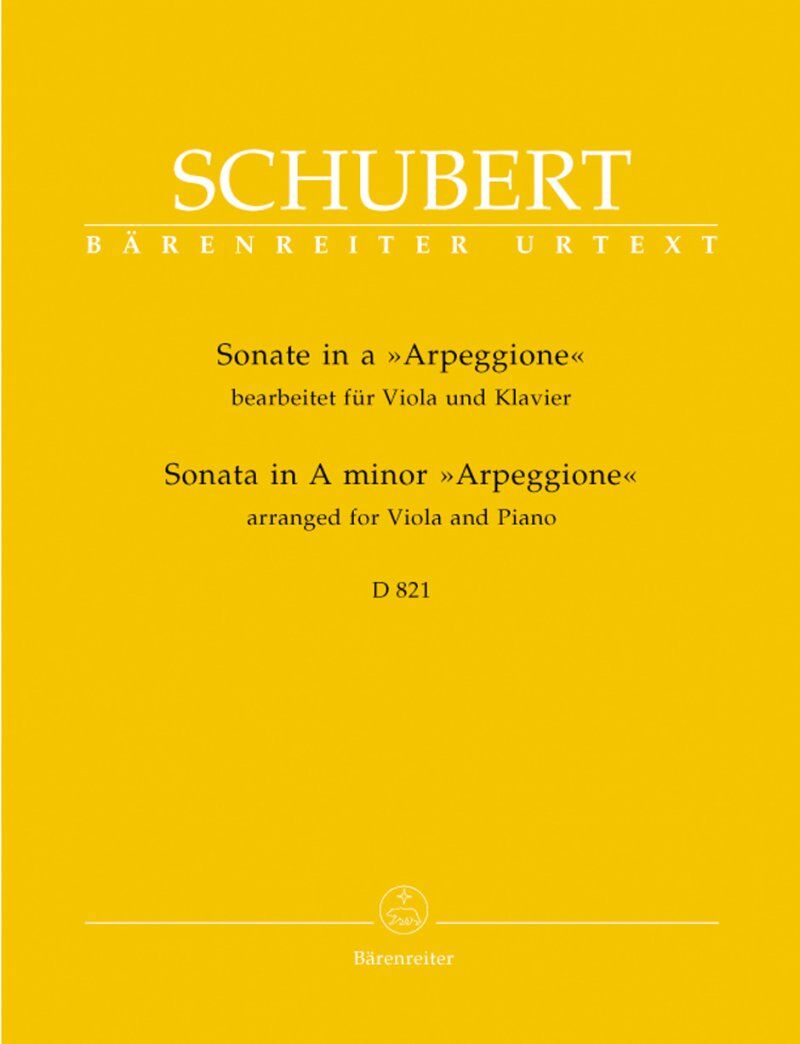 Schubert Sonata in A Minor D 821 for Viola and Piano, Urtext Edition, 34 Pages