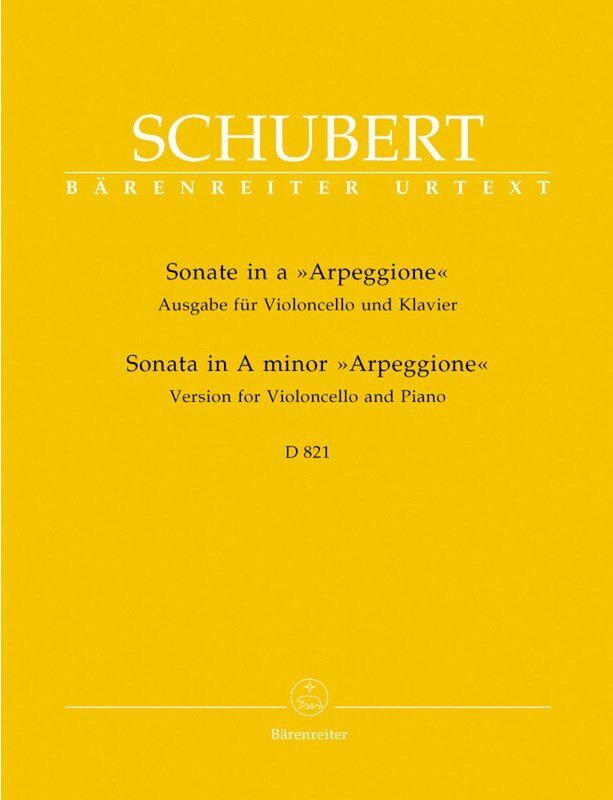 Schubert - Sonata in A Minor D 821 "Arpeggione" for Cello and Piano, 34 Pages, Barenreiter