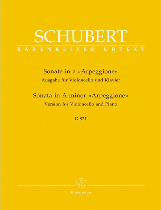 Schubert - Sonata in A Minor D 821 "Arpeggione" for Cello and Piano, 34 Pages, Barenreiter