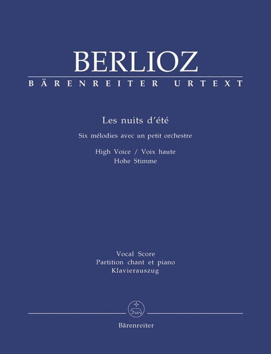 Berlioz - Les Nuits D'Eté for High Voice/Piano Vocal Score