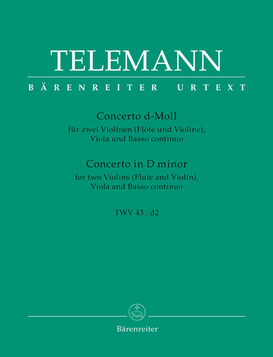 Concerto Für Zwei Violinen (Flöte Und Violine), Viola Und Basso Continuo D-Moll Twv 43:D2