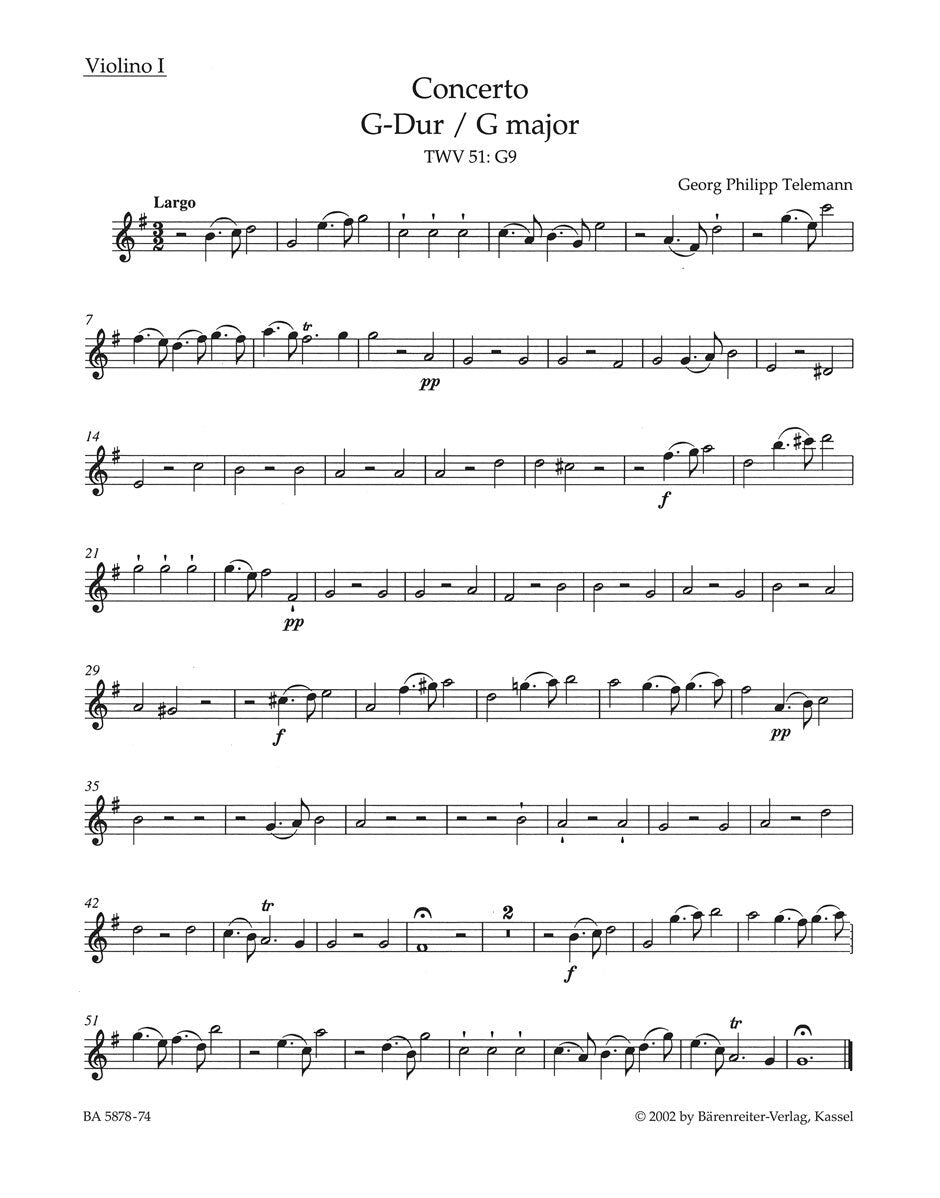Viola Concerto in G for Violin 2 New Edition