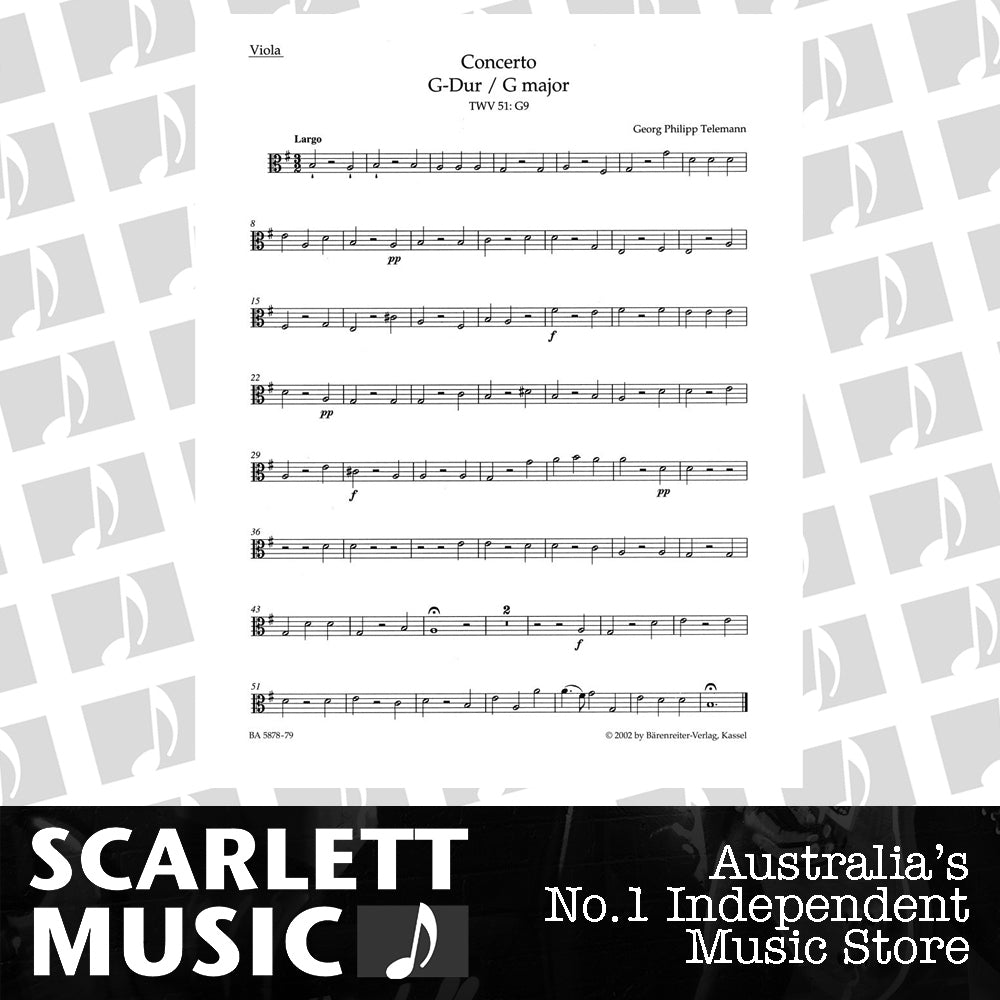 Viola Concerto in G VC/KBD New Edition — view 2