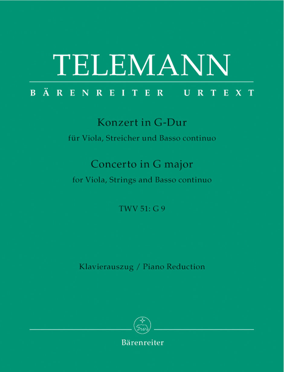 Concerto For Viola And Orchestra In G Major Twv 51:G9