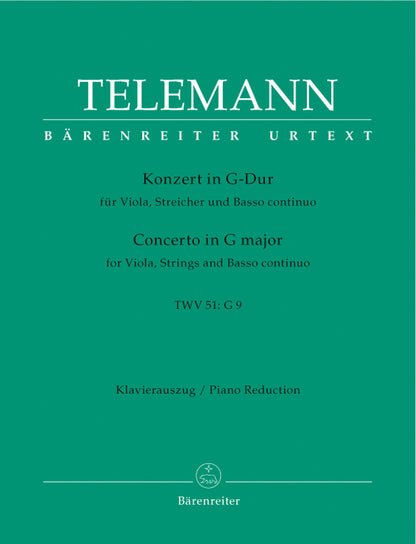 Concerto For Viola And Orchestra In G Major Twv 51:G9