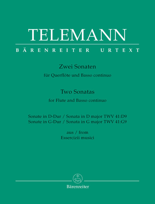 Telemann Two Sonatas for Flute and Basso Continuo Sheet Music