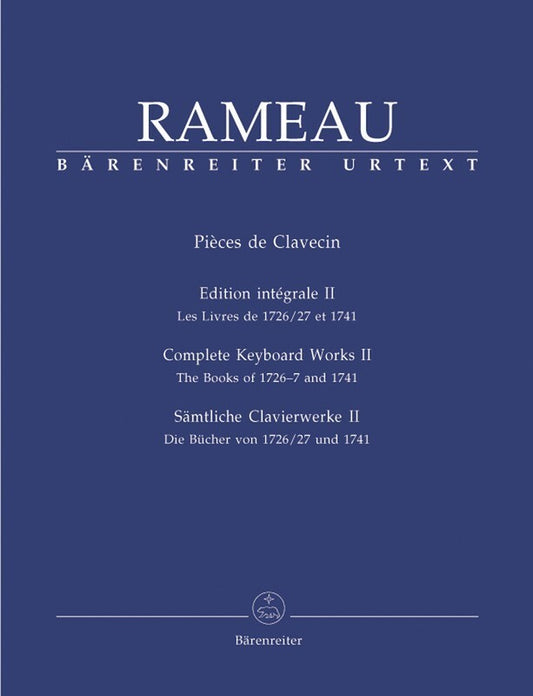 Rameau - Complete Keyboard Works Book 2 Urtext Edition Book