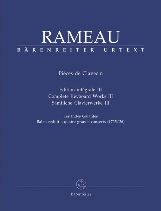 Rameau - Complete Keyboard Works Book 3 Urtext Edition Book