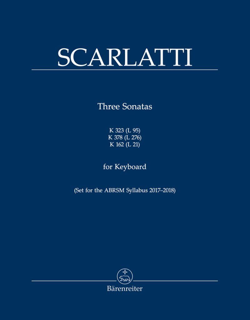 Scarlatti - 3 Sonatas K323 K378 K162 for Piano - Barenreiter, 11 Pages