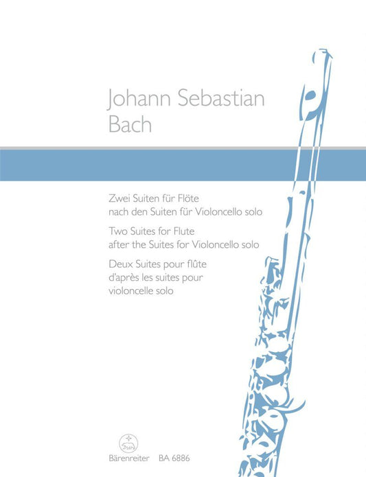 Bach - 2 Suites for Flute from Cello Suites BWV 1007 1009, Arranged by Joachim Linckelmann, Publisher: Barenreiter, 15 Pages