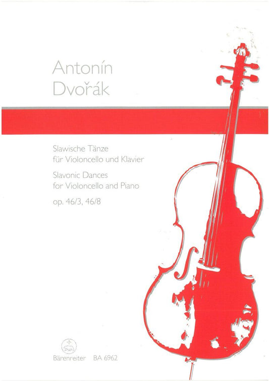 Slavonic Dances Op. 46 No. 3 & No. 8 for Cello and Piano by Antonin Dvorak