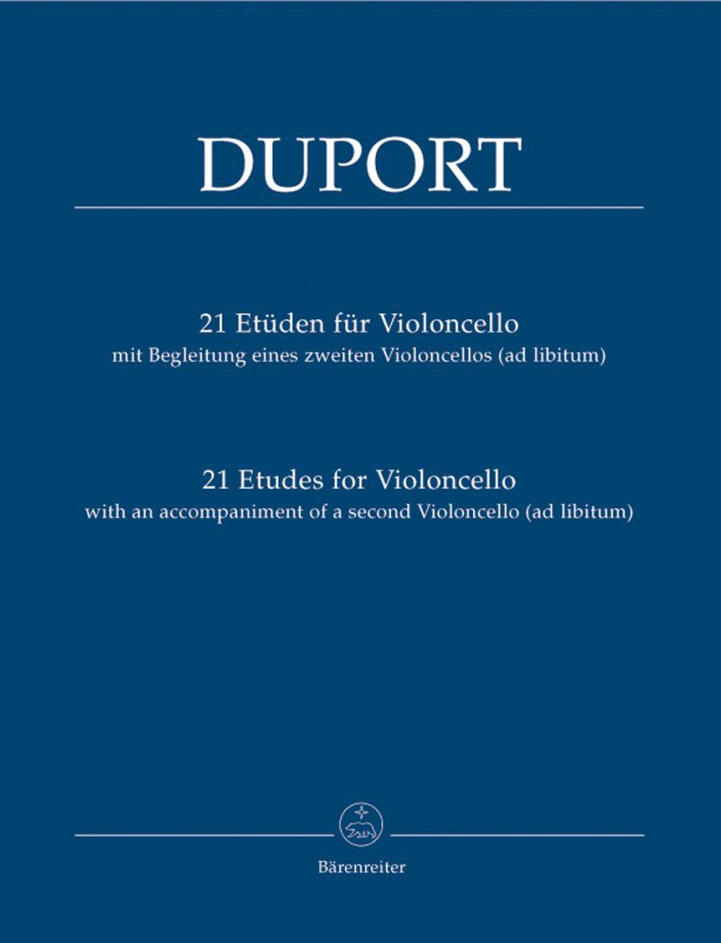 Duport 21 Etudes for Cello by Jean-Louis Duport, Barenreiter, 110 Pages