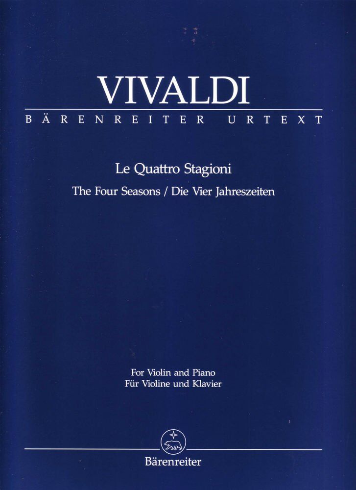 Four Seasons Complete Violin/Piano Urtext by Antonio Vivaldi, Barenreiter, 75 Pages