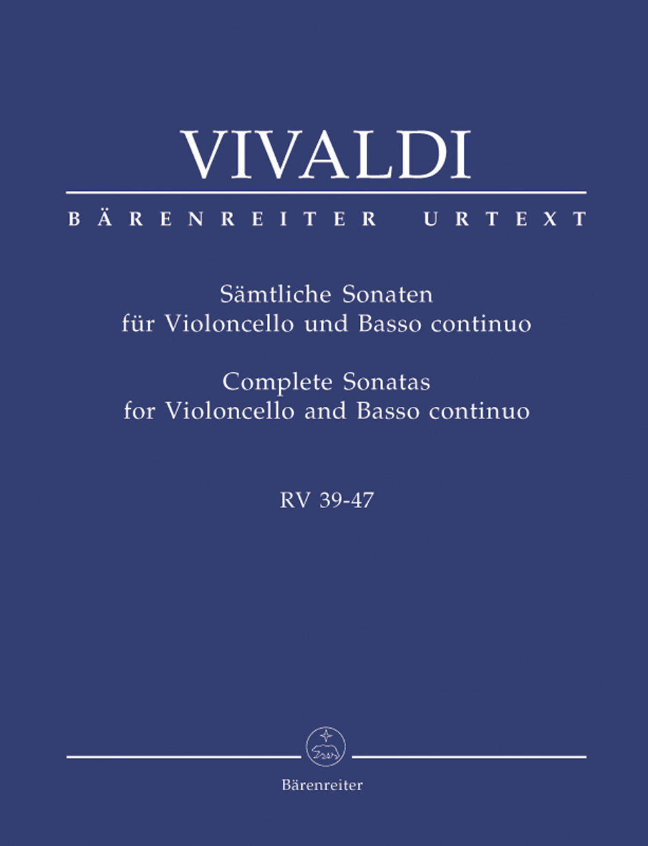 Vivaldi Complete Sonatas for Cello & Continuo - Scholarly Edition