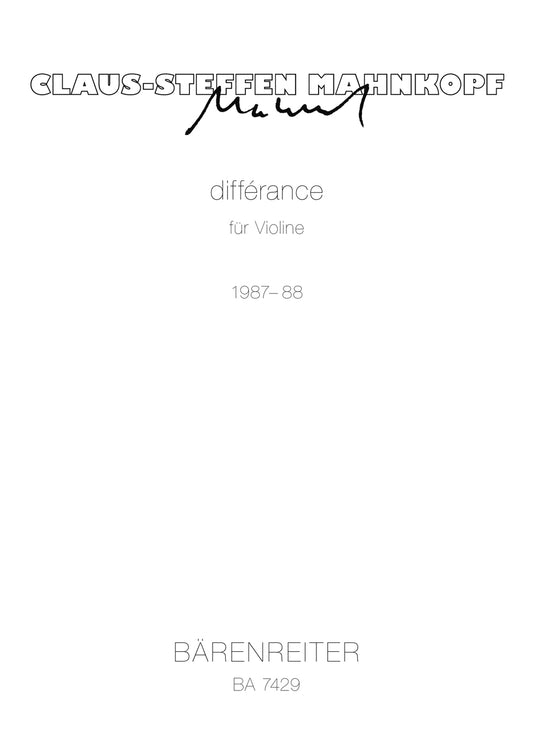 Différance Für Violine