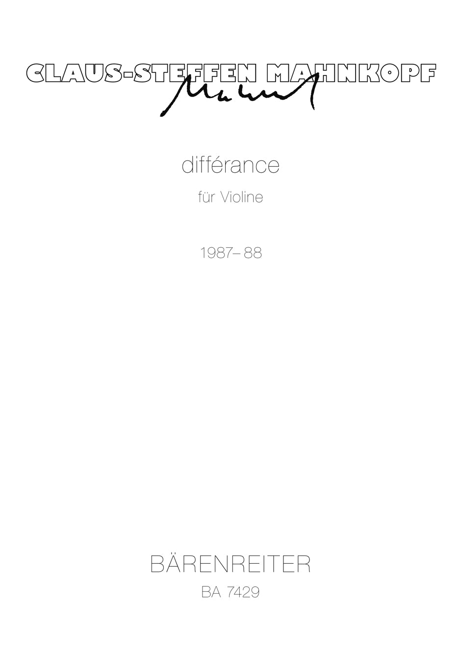 Différance Für Violine