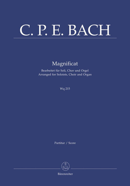 CPE Bach - Magnificat D Major WQ215 Vocal Score, 102 Pages, Choral, Barenreiter Publisher