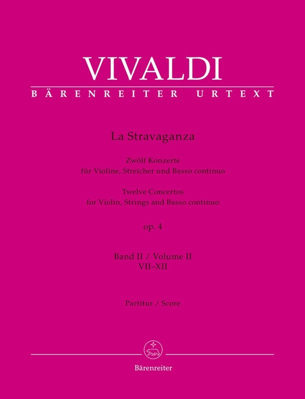 La Stravaganza Op 4 Vol 2 Concertos 7-12 Score