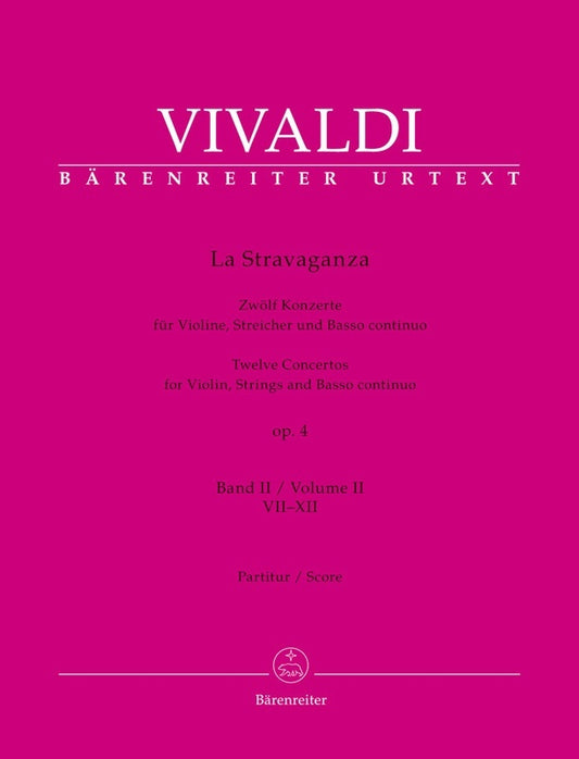 La Stravaganza Op 4 Vol 2 Concertos 7-12 Score