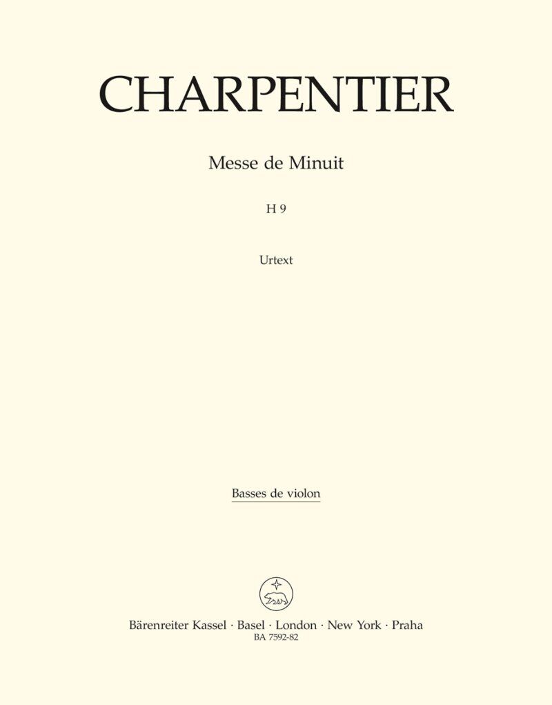 Charpentier Messe de Minuit Cello and Double Bass Part, H 9, Urtext Edition, 8 Pages, Barenreiter