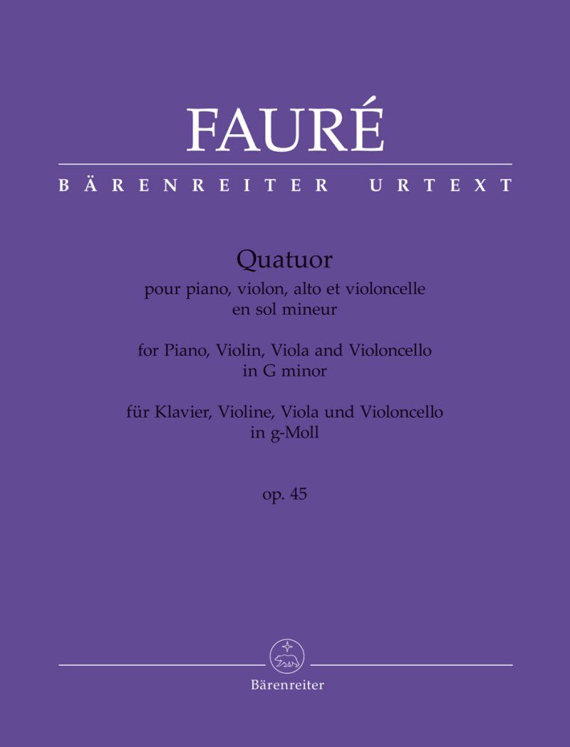 Faure Piano Quartet in G Minor Op. 45 SC/PTS - 140 Pages Urtext Edition