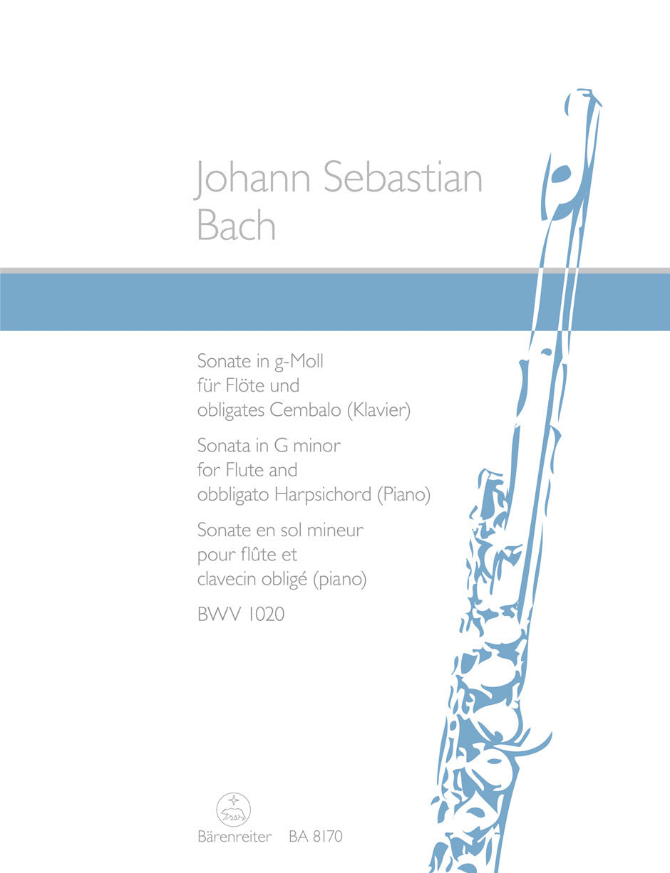 Sonata For Flute And Obbligato Harpsichord (Piano) In G Minor BWV 1020