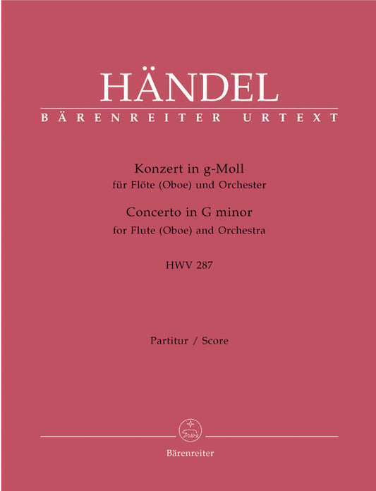 Concerto For Flute (Oboe) And Orchestra In G Minor Hwv 287