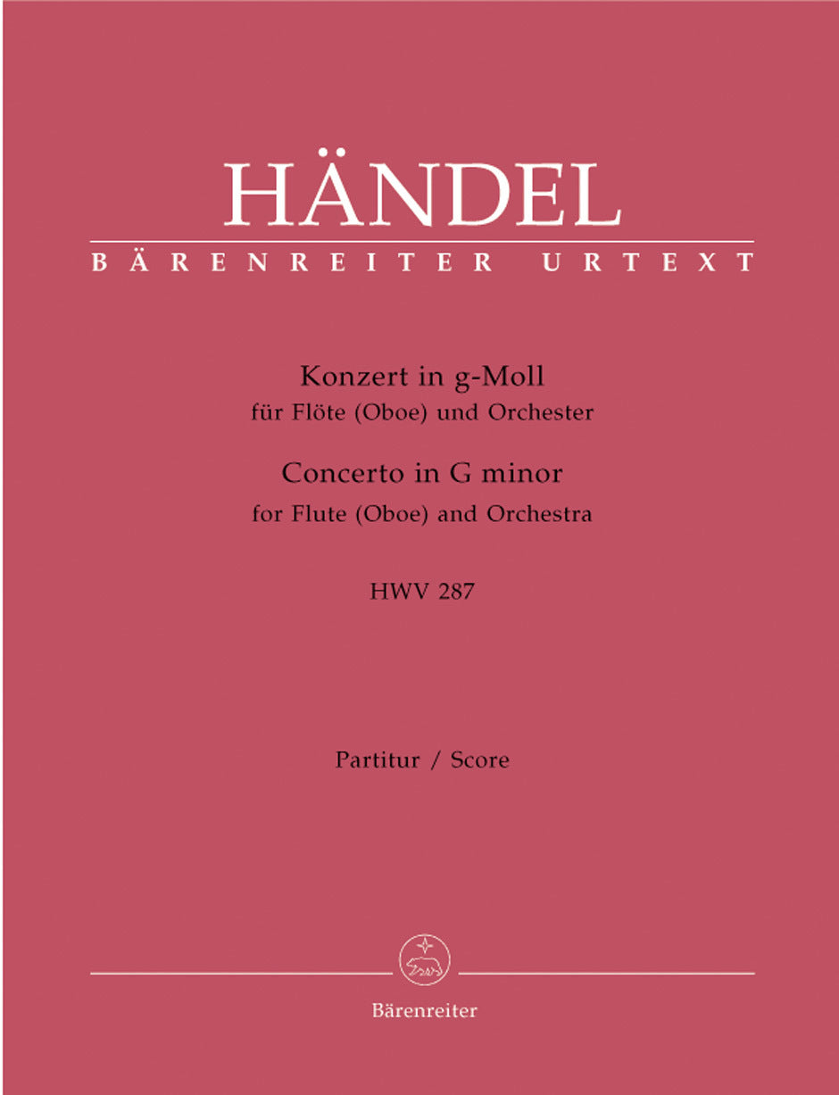 Concerto For Flute (Oboe) And Orchestra In G Minor Hwv 287