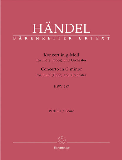 Concerto For Flute (Oboe) And Orchestra In G Minor Hwv 287