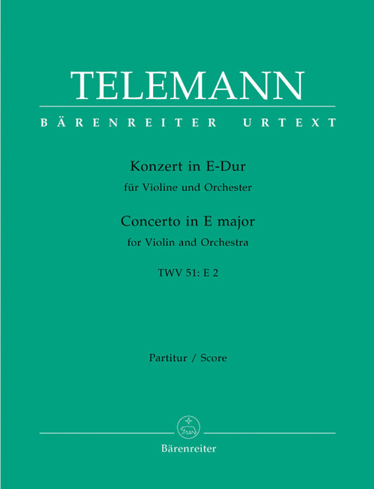 Violin Concerto in E TWV51:E2 Full Score Sheet Music