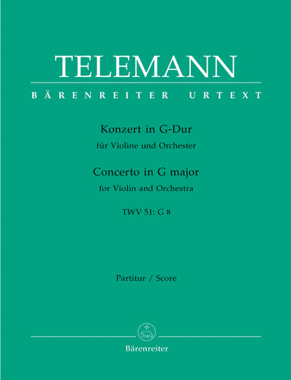Concerto For Violin And Orchestra In G Major Twv 51:G8