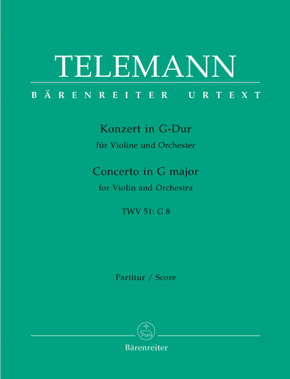 Concerto For Violin And Orchestra In G Major Twv 51:G8