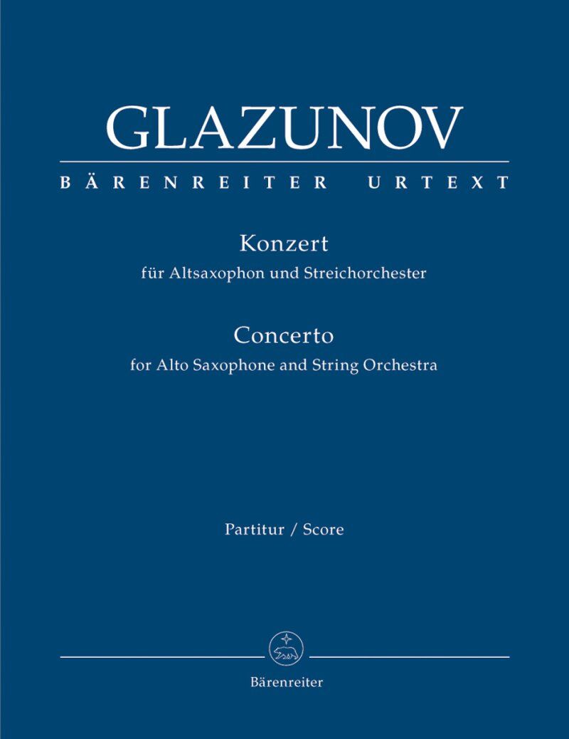 Glazunov Concerto for Alto Saxophone and String Orchestra Op. 109 Full Score, 44 Pages, Urtext Edition