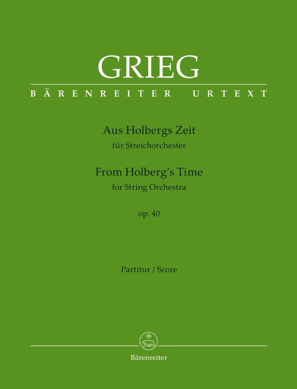 From Holbergs Time Op 40 String Orchestra Full Score Score