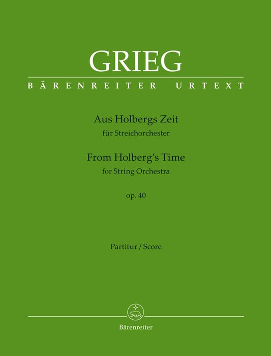From Holbergs Time Op 40 String Orchestra Full Score Score