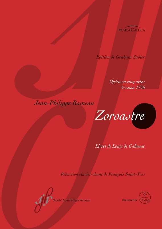 Rameau - Zoroastre Opera In 5 Acts Vocal Score Softcover Book (Classical Vocal)