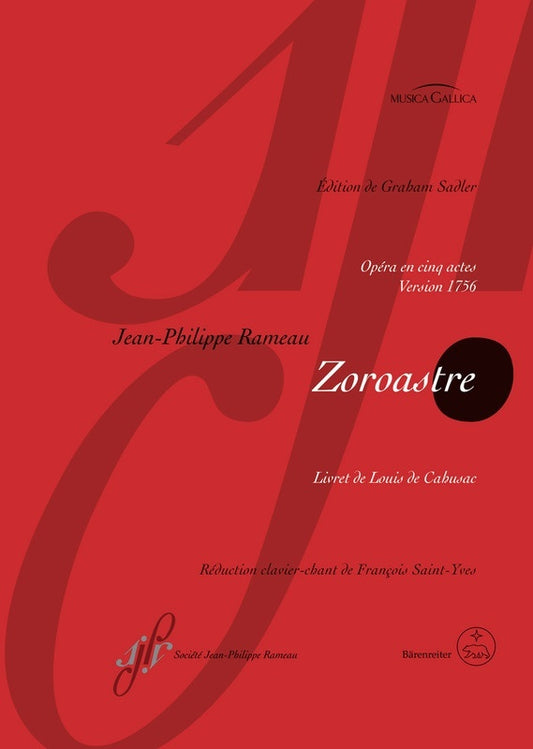 Rameau - Zoroastre Opera In 5 Acts Vocal Score Softcover Book (Classical Vocal)