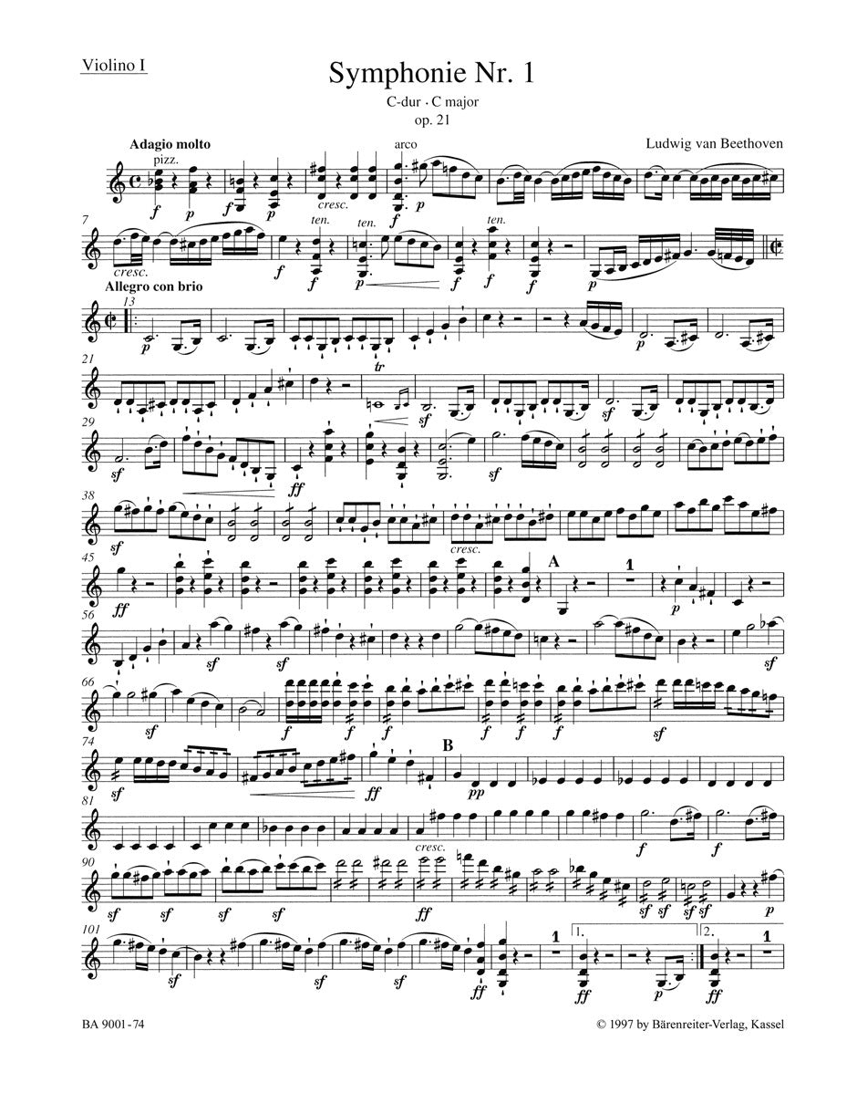 Symphony No 1 Violin Sheet Music